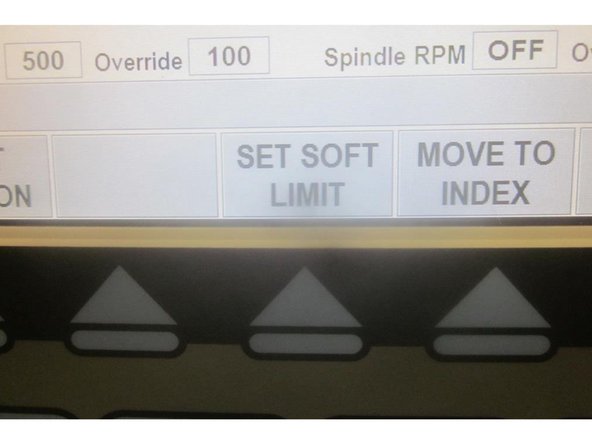 Caution: Remove all tooling from the table and the spindle before setting soft limits.