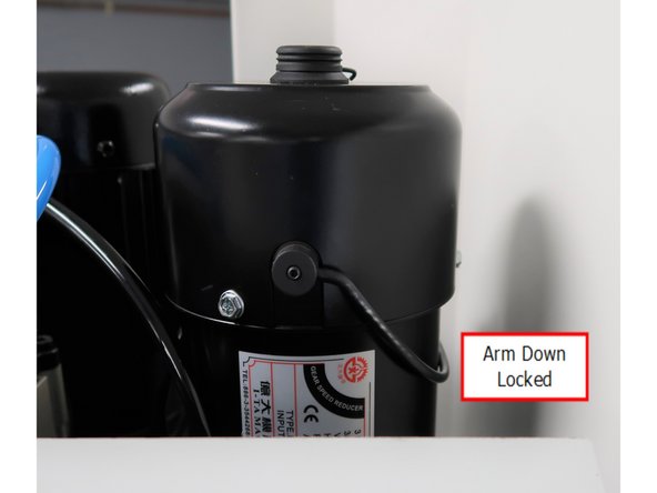 If you have made any changes, remember to put the arm back to the locked position and replace the cap.