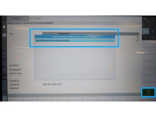 A bar graph will show restoration progress.