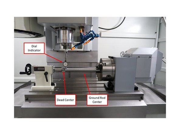 If the customer requires more precise measurements, it is highly recommended that they use a ground rod center that is inserted into the chuck, and is held by a dead center on the tailstock end in order to conduct measurements with a dial indicator. This would be based on the customer's needs.