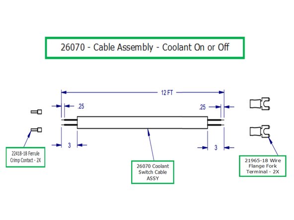Part number 26070 the cable used to control the coolant on or off.
