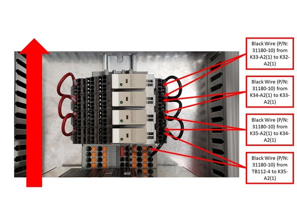 Install four (4) Black Wires (P/N: 31180-10) on Relay Sockets as follows (please see image):