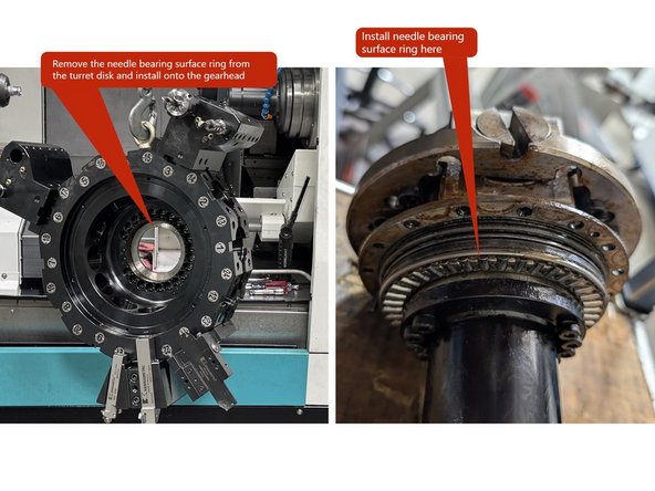Once the turret ring is back in alignment you can now reinstall the turret disk.