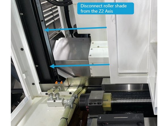 Disconnect the roller shade from the Z1 Axis as shown in Photo 3.