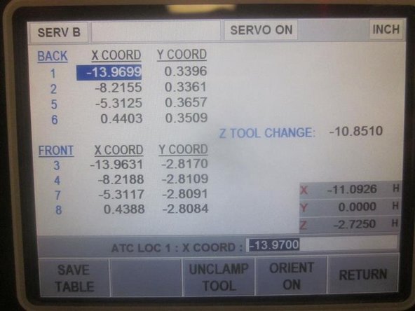 In DRO, set the spindle speed to 150 rpms and press ABS SET.