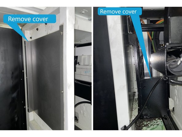 Remove middle sheet metal panel (Labeled panel 2 in Photo 2)
