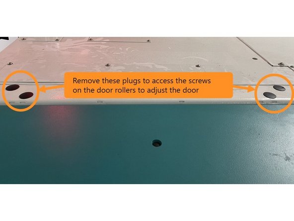 Next check the top of the door to the top sheet metal for a gap that is even across the door. See Photo 2