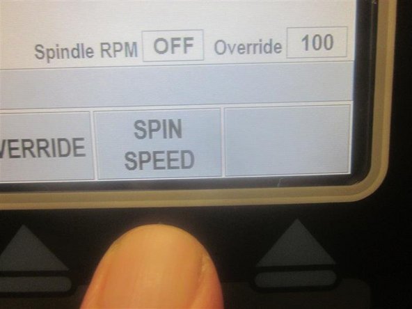In DRO, set the spindle speed to 150 rpms.