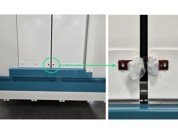 Remove nuts and washers and install the Auto Side Door lock with nuts. Bag washers and attach to the door lock as shown in Photo 1.