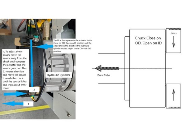 Before aligning the sensor actuation verify there is a 1mm gap between the sensor and the actuator inside the coolant collector.