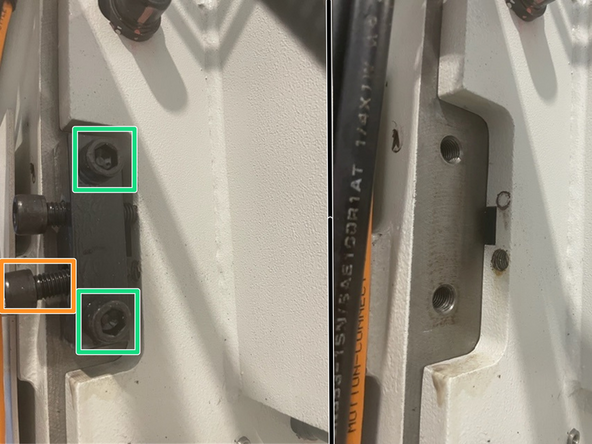 There is an adjustment block located behind the ATC bracket, the other adjustment block is located next to the ATC assembly.