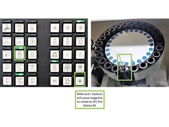 Turn on both the [JOG] and [REF. POINT] buttons on the MCP.