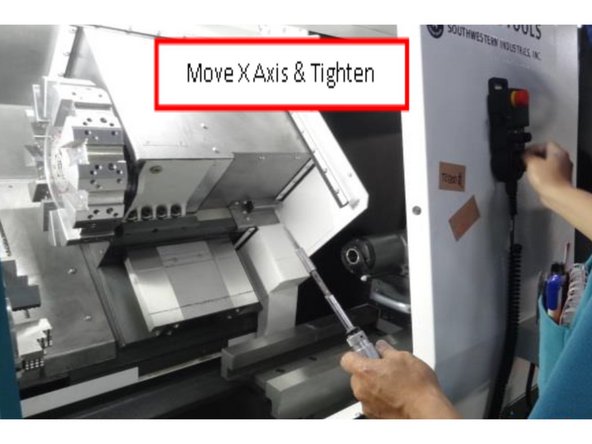 Move the X-axis several times, then retighten the adjustment screws to 1.2 Nm (11 in-lbs).
