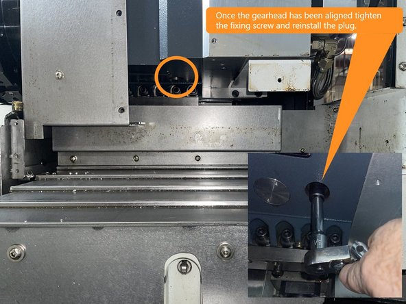 To align the gearhead install a dial indicator and a mag base on the chuck and indicate the points shown in Photo 2. The measurement should be within 0.02mm (0.0008") or less.