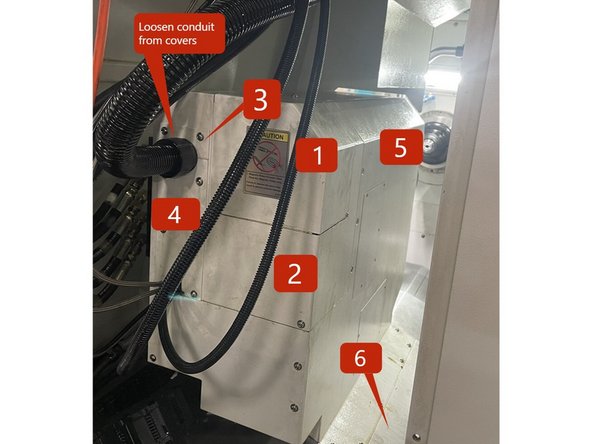 If it is determined that the Sub-Spindle needs a vertical alignment there are a few more covers that need to be removed. The next few steps will show you which ones. If the vertical accuracy doesn't need adjustment skip this step.