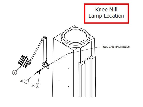 Use existing holes to mount the Work Lamp Kit.