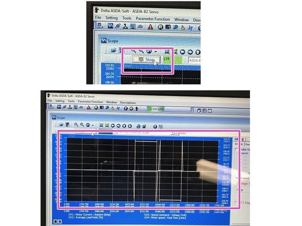 Select Run on scope, you will then see a line appear on the right side of the screen moving left.