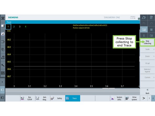 Pressing VSK "Start trace" will begin the Trace recording process for the selected variables.