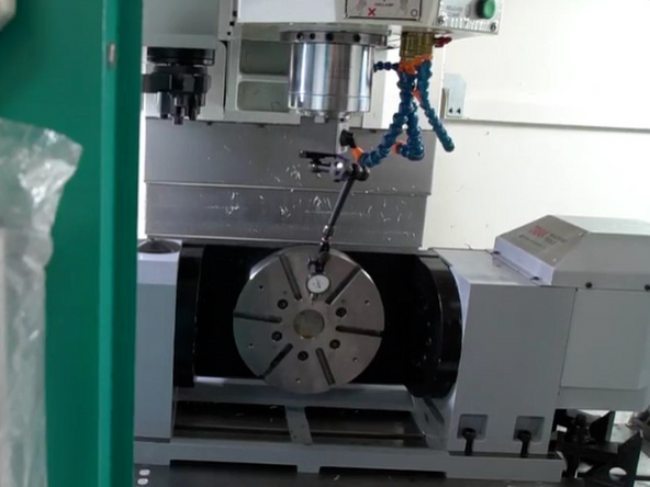 Tilt the A-axis to +90° or -90°, depending on the Trunnion’s orientation along the X-axis.