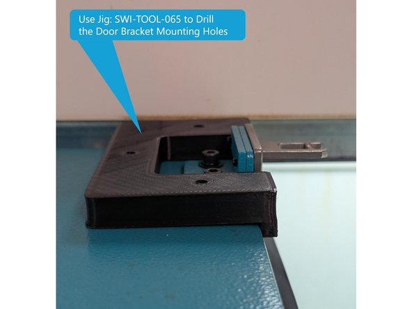 Use existing hardware to mount Jig SWI-TOOL-070 to mark hole in wire channel.