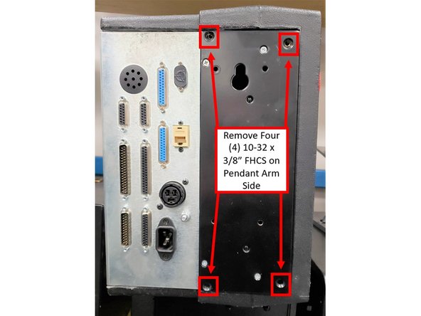 Place pendant assembly on a clean and secured table with the display pointing away from you.