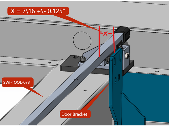 Before you install the door bracket to the door attach the Brush Guide P/N 36149 to the Door Bracket P/N 36148-3 with two(2) M4X8 SHCS with flat washers.  See Photo 2