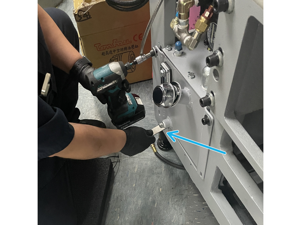 Feed the Hydraulic Pressure switch cable (27635-260) from outside the casting into the casting and attach to the pressure switch, refer to drawing 35090 for wiring info. See Photo 2