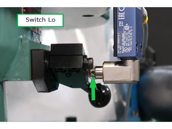With the handle moved to the neutral position, note the slight throw of the plunger. There is only a couple millimeters difference in the position of the switch. The switch needs to be located properly to work.