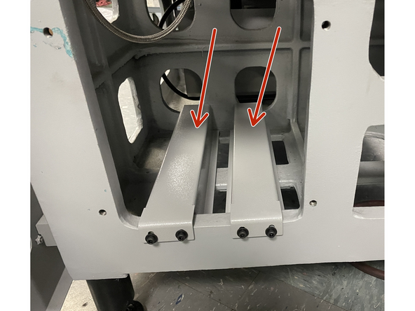 Install the Hydraulic tank support brackets to the base casting.