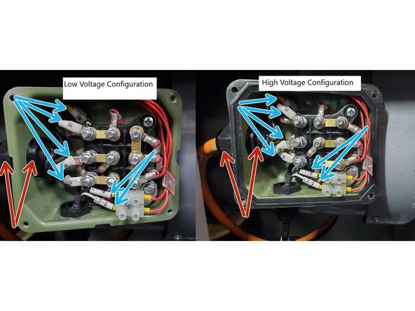 Reinstall cable and strain relief into the terminal box and reinstall the lock nut and tighten. See Photo 2