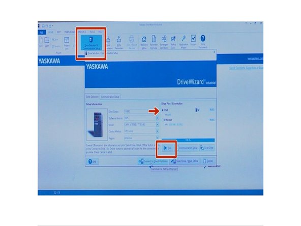 This step will give instructions on how to program the AC Drive. File name stored in the laptop has the format 29166-TMC-12K AC Drive. File names correspond to the mill; TMC 5/7/10/12/14. with the 12K option.  You will need a USB 2.0 Type A and B and a laptop with the Drive Wizard Industrial Software. .