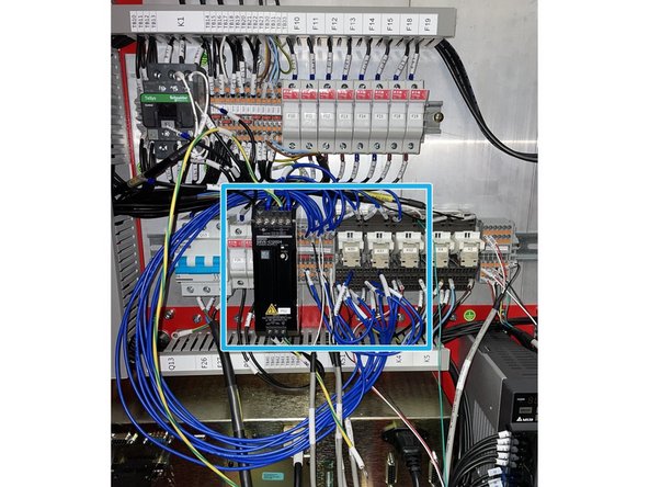 Now remove F26 and 27, PS2, TB40 to TB46 and K50, K51, K52 from the packaging DIN rail and attach F26 and 27 next to Q13 then attach PS2 next to F27, then TB40 to TB46 next to PS2 and finally attach K50, K51 and K52 between TB46 and K4. See Photo 2 for details.