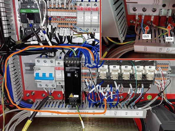Route blue wires into wire ways as shown in Photo 3.