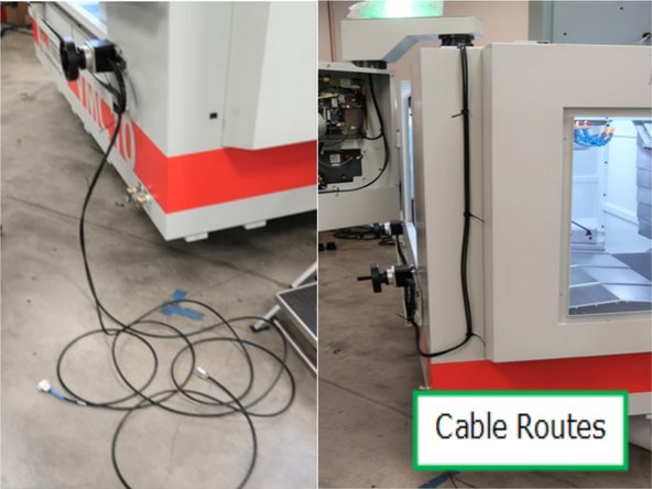 Route X &amp; Y Axis cables from the front rail up along the side. Use Zip Ties to hold wires in place and trim the tails.