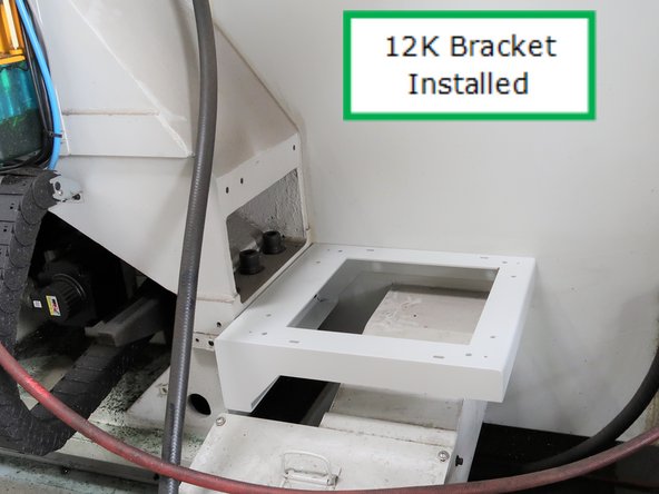 Installed bracket in the proper  location to support 12K pump.