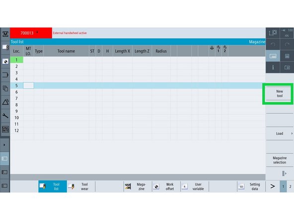 Select the turret position where the Cutoff Tool is installed.