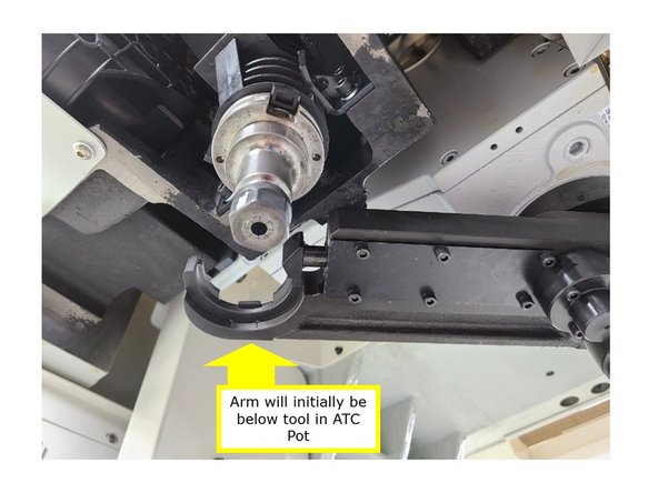 If the shallow notch is toward the targeting key in the pot. the tool holder will not go all the way up in the pot causing the arm height to be incorrect.