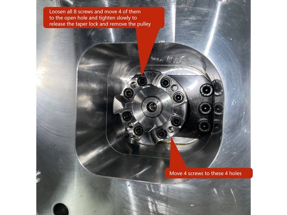 Remove the pulley from the gearhead.