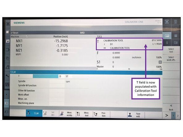 Manually load the Calibration Tool into the spindle, then close the doors.