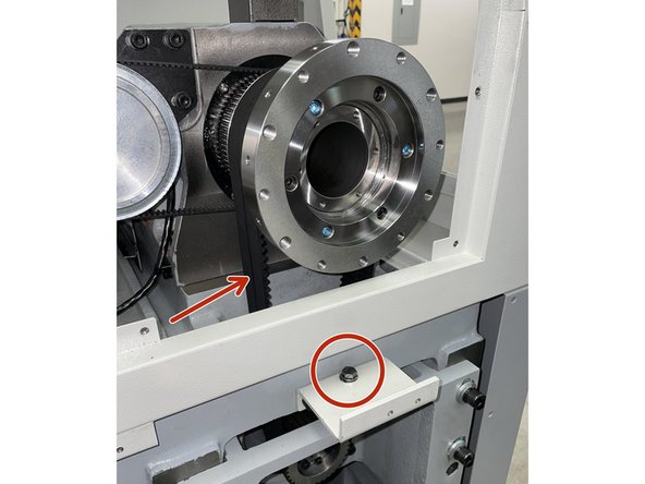 Install the belts and start adjusting the tension using the belt adjustment screw. Using the Bando belt tension meter install the sensor on the belt halfway between the two(2) pulleys. Turn meter on press measure and pluck the belt. It should be tensioned to 48Hz +/-2