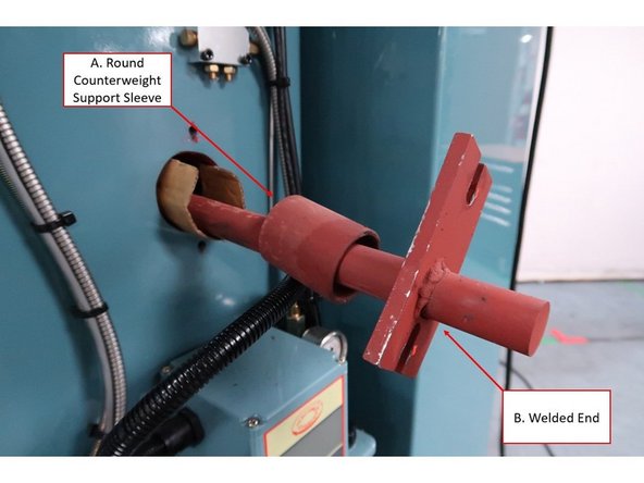 Begin inserting the two steel rods (with flanges) through the column holes (see image on the left):