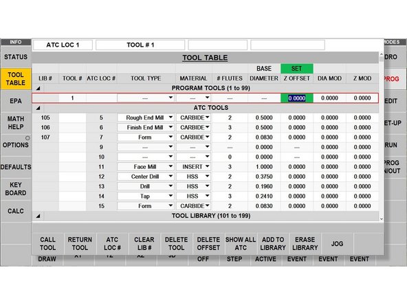Go to DRO Mode, press Go To, and then press Y and Z Offset. Turn on the EHW, and jog the Y-Axis until the value is 0. Repeat this process for the Z-Axis as well. Once completed, hit RETURN twice back to DRO Mode.
