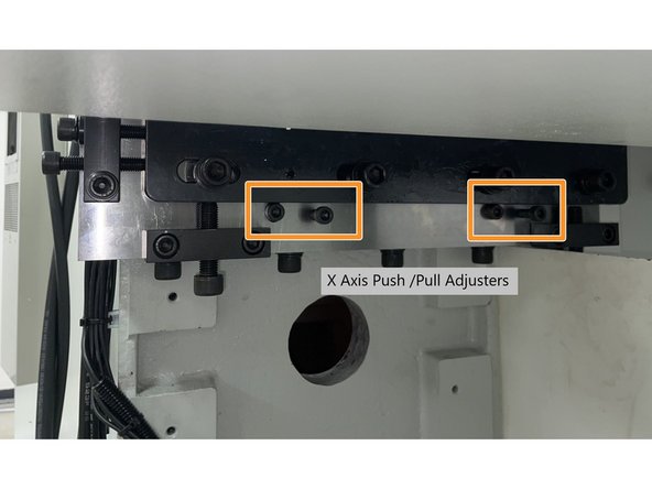 Install the mounting screws and tighten them. Tighten the lower push screws until they make contact with the ATC mounting bracket, leave the upper push screws loose for now