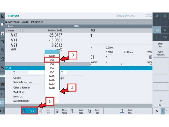 Press [T, S, M] on the touchscreen.