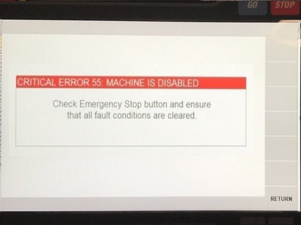 Make sure the KMX bypass jumper is plugged into the port labeled Euro E stop. If it is not plugged in, then you will get a constant stop message once we implement this feature in software. See drawing 29819 (Steps 10 &amp; 11 in KMX Upgrade Inst.) for where this adaptor plugs into.
