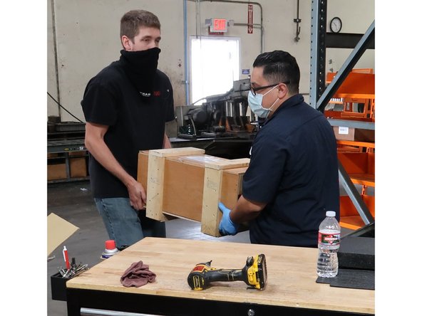 Caution heavy item: use two people as needed to pack spindle for return shipping.