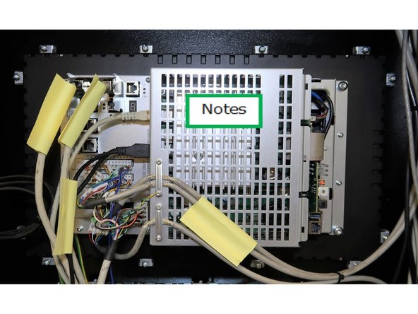 Remove wires (1) &amp; (2) by pressing the lock. Press the lock to disconnect the LAN connection (3). For the two USB cables (4), ensure the front cable reconnects to the front USB port and the back cable to the back port after replacing the PPU.