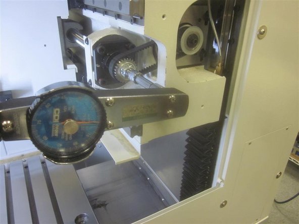 Check the rolling torque left, center and right. In DRO, jog the spindle to each position and press E-stop. Use the torque meter and slowly rotate the ball screw. It should be 10 in. lbs. or less and not vary more than 3 in. lbs. between. Average is 6 or 7 inch lbs.