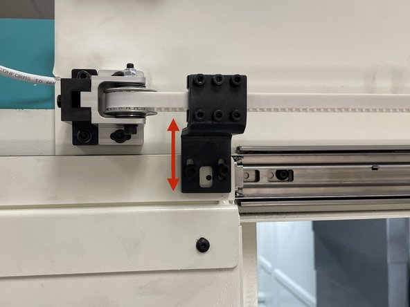 Now you need to align the belt brackets to the pulleys so the belts track correctly. The next few bullet points will show you how to get the belts to track near the center of the pulleys.