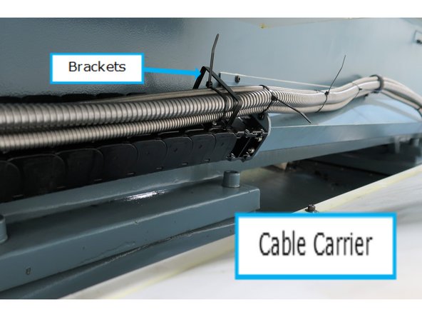 Cable carrier helps organize the hoses and keeps them in position as the table travels back and forth. There are brackets every 18&quot; or so to keep the hoses is position. You will have to feed the hoses through each bracket.